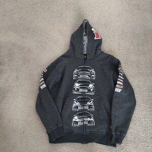 Hardtuned S Mens Hoodie Full Zip Car Nissan GT-R Dark Gray Skyline Sweatshirt